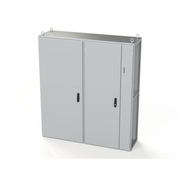 3 Point Latch with Coinproof/Padlocking Swing Handle Electrical Enclosures, 70.87 in H, 18 in D